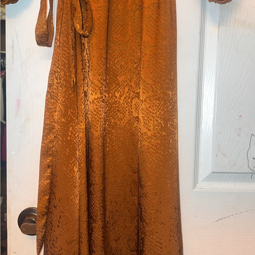 Sandra Darren Orange Maxi Dress